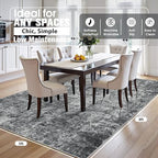5x8 Area Rugs for Living Room Washable Bedroom Dining Room Black Grey - Image 2
