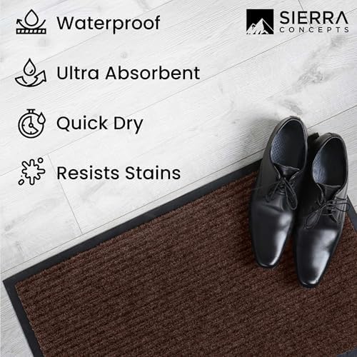 Front Door Mat, Indoor Outdoor Welcome Entryway Doormat, 30x17 Dark Brown - Image 6