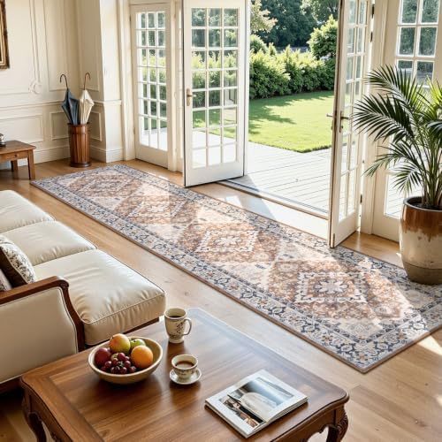 Lofus 2'6" x 10' Hallway Kitchen Washable Runner Rug, Long Carpet Brown - Image 4