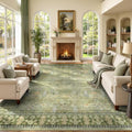 9x12 Area Rug for Living Room, Non-Slip Washable Large Carpet, Sage Green by Lofus