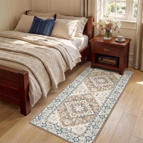 Lofus 2x5 Hallway Kitchen Washable Runner Rug, Boho Entry Long Carpet Brown - Image 2