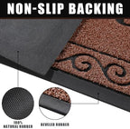Yimobra Welcome Mat, Heavy Duty Sturdy Door Mats for Home Entrance Outdoor Indoor, Front Doormat for Outside Patio Floor Entry Porch Garage Office, Waterproof, Low Profile, 47 x 24, Maroon - Image 3