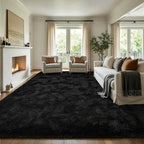 9x12 Extra Large Black Fluffy Area Rug Non-Slip for Living Room Bedroom by ModernHomeDecor