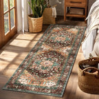 Yamaziot Washable Runner Rug, 2x6 Non-Slip Boho Vintage Hallway Kitchen Rug by Yamaziot