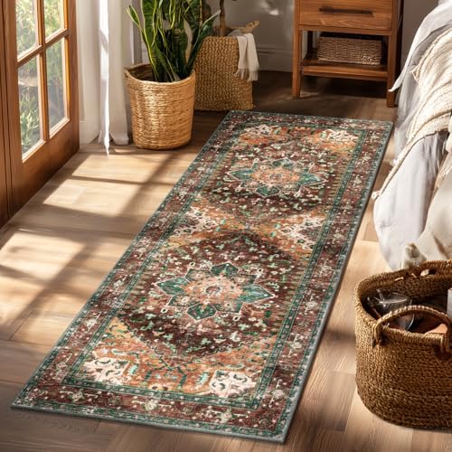 Yamaziot Washable Runner Rug, 2x6 Non-Slip Boho Vintage Hallway Kitchen Rug by Yamaziot