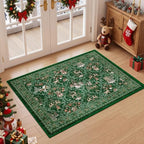 2x3 Christmas Rug,Small Washable Entryway Rug Non Slip,Green - Image 3