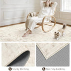 3x5 Area Rugs Living Room: Bedroom Washable Carpet Beige/Brown - Image 4