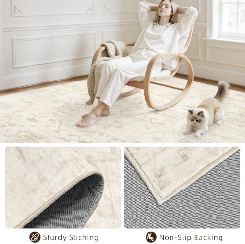 2'6''x8' Hallway Washable Runner Rug: Kitchen Carpet Beige/Brown - Image 6