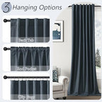 Guken Extra Long 100% Blackout Linen Curtains 102 Inches Vintage Blue - Image 6
