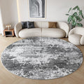 Round Area Rugs 6ft Washable Grey Circle Rug for Entryway Kitchen, Non Slip Soft Low Pile Stain Resistant, Boho Circular Carpet for Living Room Bedroom Dorm Dining Room Table, Abstract Gray by Acapet