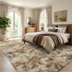 6x9 Large Tie-Dyed Beige Fluffy Area Rug Non-Slip for Living Room Bedroom - Image 3