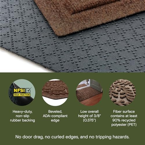 WaterHog Boxwood Front Door Mat Indoor Outdoor Entrance, All-Weather Mats - Image 4
