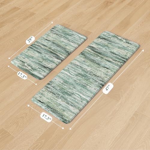 KIMODE Kitchen Mats Cushioned Anti Fatigue, Abstract Kitchen Rugs Sets of 2 - Image 3