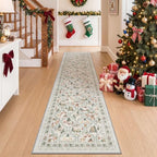 2x8 Christmas Runner Rug for Hallway,Washable Kitchen Rug,Grey - Image 3