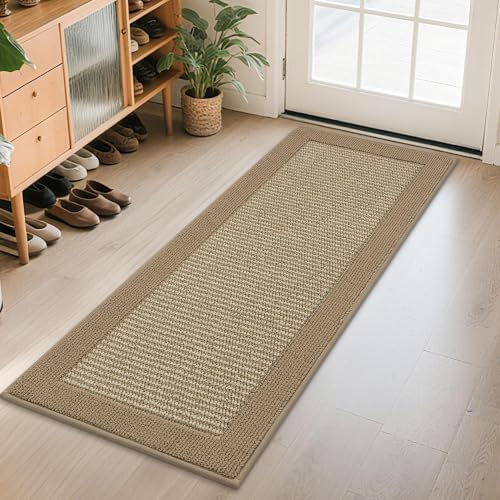 BEQHAUSE Indoor Door Mat 24" x 60", Dirt Trapper Door Mats, Beige by BEQHAUSE
