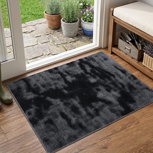 2x3 Tie-dye Dark Grey Area Rug Washable Non-Slip for Entryway Front Door by Unknown