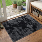 2x3 Tie-dye Dark Grey Area Rug Washable Non-Slip for Entryway Front Door by Unknown