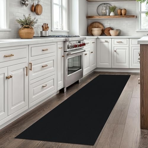 EARTHALL Washable Runner Rug, Non Slip Kitchen Rug, 2x7 Ft, Black Heather - Image 5