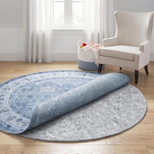 RUGPADUSA - Dual Surface - 5' Round - 1/4" Thick - Felt + Rubber - Non-Slip Backing Rug Pad - Safe for All Floors - Image 2