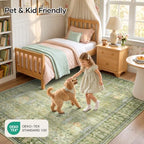 5x7 Area Rug for Living Room, Non-Slip Washable Large Carpet, Sage Green - Image 5
