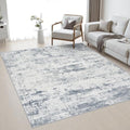 Area Rug Living Room: 5x5 Modern Washable Soft Carpet Blue Grey by FXRHLP