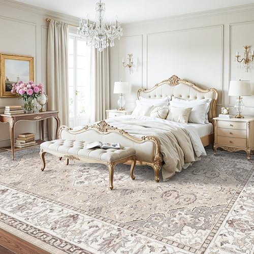 12x18 Washable Large Area Rug Vintage Living Room Carpet for Great Room by HYHAOYUNLAI
