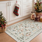 2x3 Christmas Rug,Small Washable Entryway Rug Non Slip,Grey - Image 5