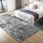 Living Room Rug 7x10 Gray Area Rugs Machine Washable Abstract Boho Large Rug Non-Slip Non-Shedding Faux Wool Indoor Vintage Carpet for Bedroom, Classroom, Dining Room, Kids Playroom - Image 2