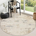 Round Area Rug Living Room: 4 ft Modern Washable Indoor Carpet by FXRHLP