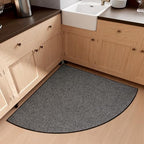 SUMLANS Fan Shaped Kitchen Mat 1 PCS, Cushioned Non Slip Rugs for Kitchen Floor, Absorbent Runner Comfort Standing Mats Washable for Kitchen, Office, Home (Black, Radius 47") by SUMLANS