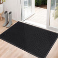 Mibao Front Door Mat Outdoor Entrance, 61.5" x 36" Heavy Duty Welcome Mat for Outdoor and Indoor, Waterproof Dirt Trapper Doormat, Super Absorbent Indoor Entryway Mat for Patio & Porch - Black by Mibao