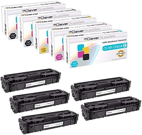 CS Replacement Toner Cartridge Compatible with HP 201A CF400A Black CF401A Cyan CF403A Magenta CF402A Yellow Color Pro M252n MFP M277dw MFP M277n Color M252 5 Color Set
