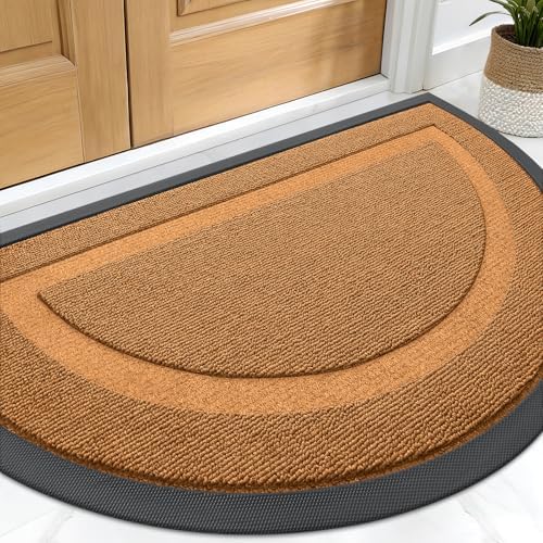 OLANLY Half Circle Front Door Mat Outside 33x21 All-Season Rubber Doormat by OLANLY