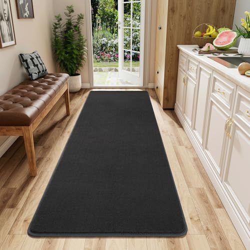 AROGAN 2x6 Runner Rug for Hallway, Long Runner Rugs Non Slip, Dark Grey by AROGANAREARUG