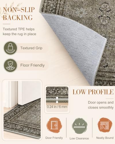 OLANLY 3x5 Washable Accent Rug, Soft Non Slip Carpet for Entryway Bedside - Image 7