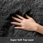 Ophanie 2x10 Runner Rug for Hallway, Upgrade Non-Slip Fluffy Soft Bedside Rugs, Bedroom Living Room Black Shaggy Black Carpet for Girls Boys Dorm Decor Aesthetic with Over 99 pcs Pile fibers - Image 2