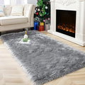 2x6 Grey Faux Fur Runner Rug Fluffy Soft Washable for Bedroom Dorm Hallway by ModernHomeDecor