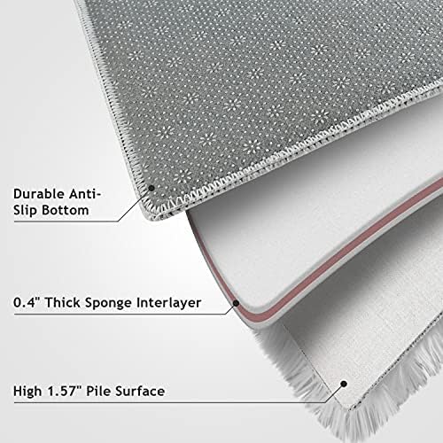 Ophanie Machine Washable 3 x 5 Feet White Rugs for Bedroom Fluffy, Shaggy Bedside Floor Dorm Area Rug, Soft Fuzzy Non-Slip Indoor Room Carpet for Kids Boys Girls Teen Home Decor Aesthetic, Nursery - Image 3