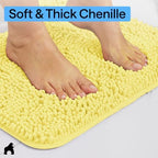 GORILLA GRIP Bath Rug Mat for Bathroom, Absorbent Chenille, 60x24 Yellow - Image 4