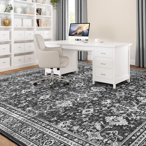 8x10 Area Rugs for Living Room, Black Washable Non-Slip Large Carpet - Image 6