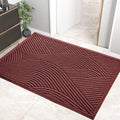 HIYARD Sturdy Front Door Mat, Absorbent Muddy Dirt Resist Welcome Door Mats Outdoor Indoor, Stain and Fade Resistant, Non-Slip Backing Entry Mat Low Profile Doormat for Entryway, 47×32, Red by HIYARD