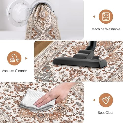 Yamaziot Washable Runner Rug, 2x10 Non-Slip Boho Hallway Kitchen Rug - Image 4