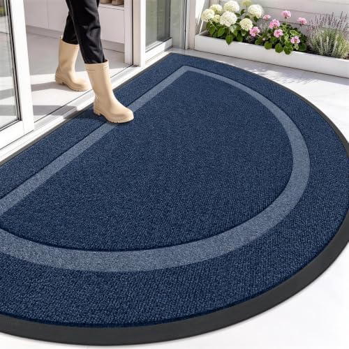OLANLY Half Circle Front Door Mat Outside 71x47 All-Season Rubber Doormat by OLANLY