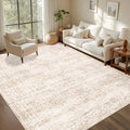 5x7 Area Rugs Living Room: Washable Rug for Bedroom Beige Brown by EXPEDIX