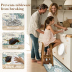 Boho Kitchen Mats for Floor 2PC Anti Fatigue Kitchen Rugs, Blue Green - Image 5