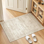 2x3 Rug Non Slip, Small Washable Entryway Rug,Beige by Restydon