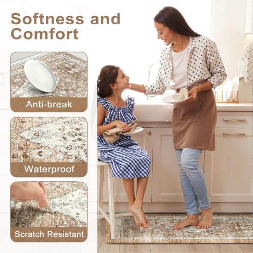 Collive Boho Cushioned Kitchen Mat, Anti Fatigue Mats for Kitchen Floor - Image 4