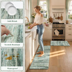 KIMODE Kitchen Mats Cushioned Anti Fatigue, Abstract Kitchen Rugs Sets of 2 - Image 6