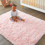 Ophanie Pink Area Rugs for Bedroom Girls, 5x8 Kids Fluffy Fuzzy Furry Shag Carpet, Plush Soft Cute Baby Shaggy Bedside Indoor Floor Rug for Teen Dorm Decor, Nursery with Over 99 pcs Pile fibers - Image 5