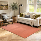 3x5 Orange/White Area Rug Washable Non-Slip Soft Thin for Bedroom Kitchen by Unknown
